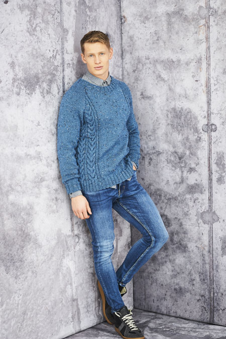 Knitting Pattern - Aran Cable Sweater by Stylecraft 9658