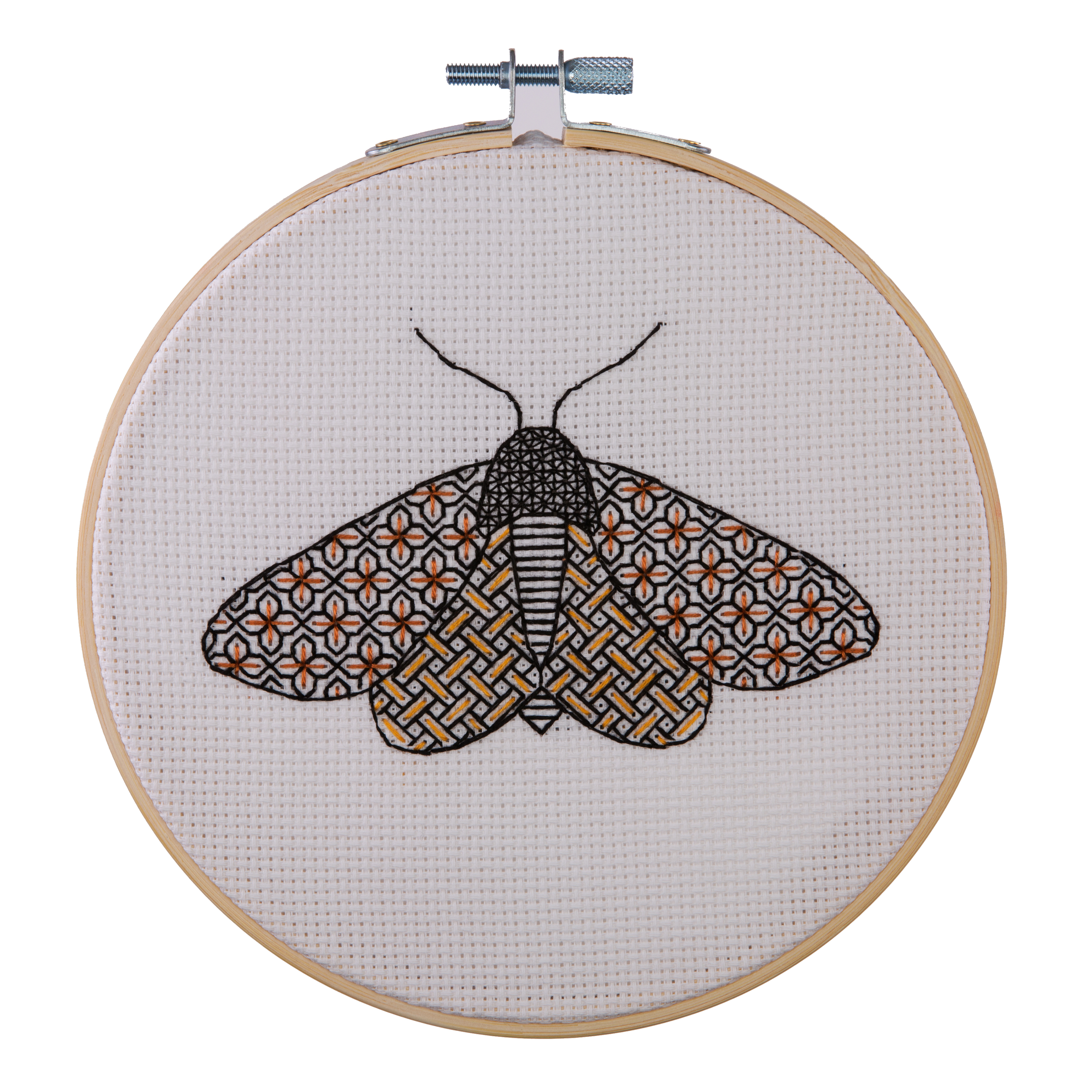 Blackwork Cross Stitch Kit - Modern Moth by Anchor