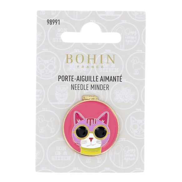 Bohin Magnetic Needle Minder with Cat Design