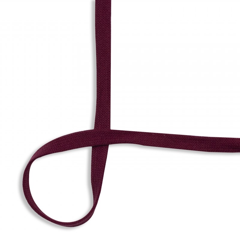 15mm Flat Cotton Cord in Bordeaux Red