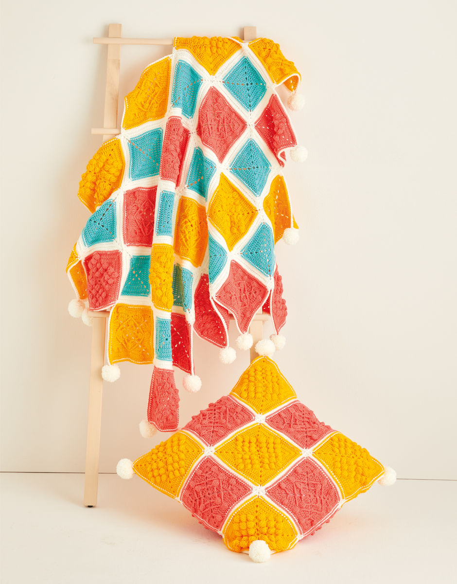 Crochet Pattern - Hayfield 10120 Blanket and Cushion