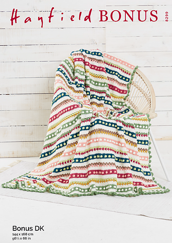 Crochet Pattern - Hayfield 8299 Tulip and Bobble Blanket 
