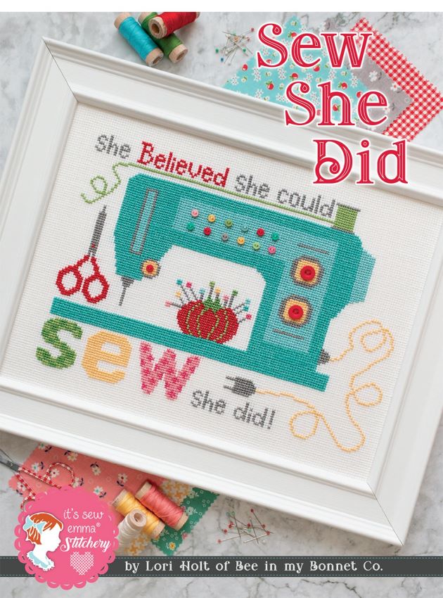 Cross Stitch Pattern - She Believed She Could Sew She Did by Lori Holt
