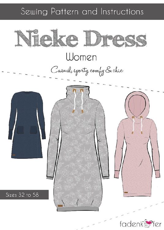 Fadenkafer - NIeke Dress Women's Sewing Pattern EU Sizes 32 to 58