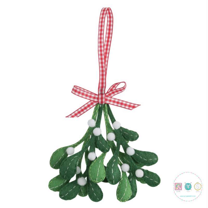 Gift Idea - Make Your Own Felt Mistletoe Ornament - Christmas Tree Decoration - Beginners Festive Crafty Childrens Kit - by Trimits 
