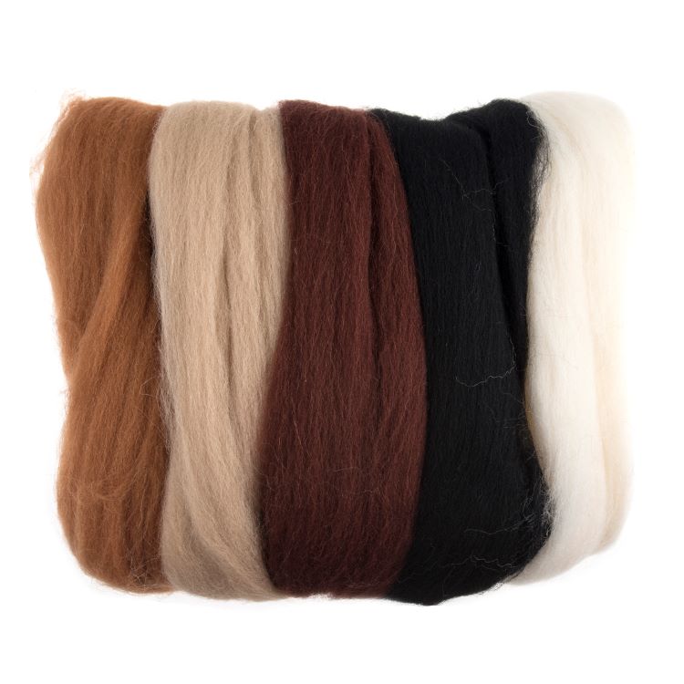 Felting Wool - 50g in Browns by Trimits