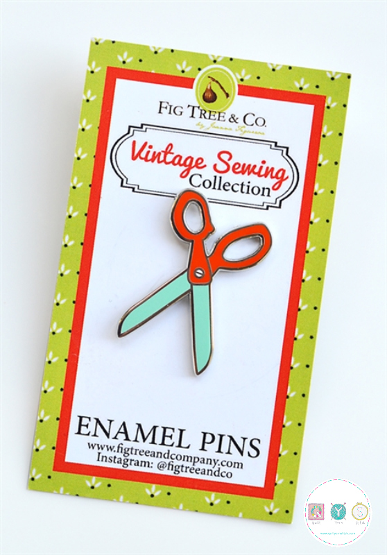 Gift Idea - Retro Scissors Enamel Pin - by Fig Tree & Co - Sewing Theme Gifts