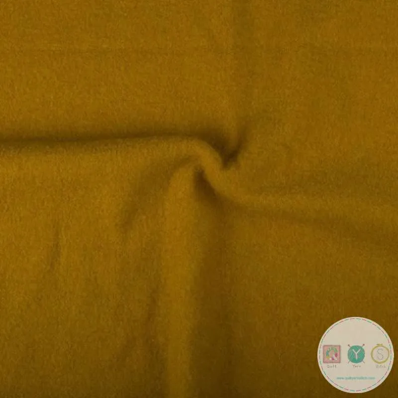 Boiled Wool Fabric in Ochre Mustard