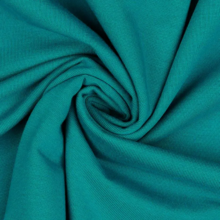 Organic Cotton Jersey Fabric in Petrol