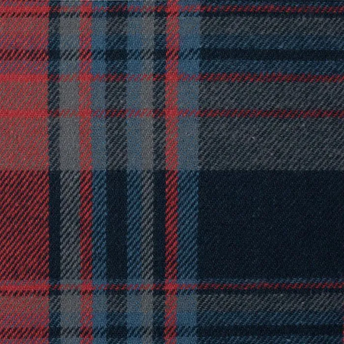 Brushed Cotton Fabric in a Red And Grey Plaid