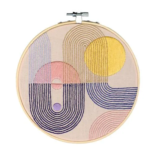 Abstract Lines Embroidery Kit by Restyle - 17.8cm