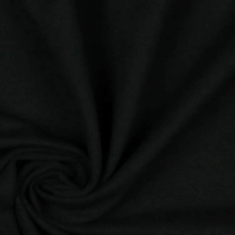 Organic Soft Sweat Jersey Fabric in Black 