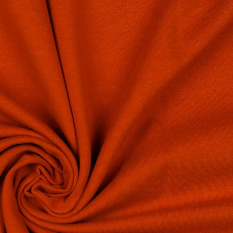 Organic Soft Sweat Jersey Fabric in Rust