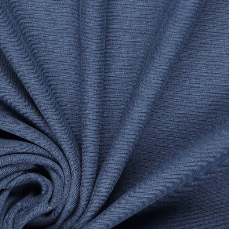 Organic Soft Sweat Jersey Fabric in Indigo Blue