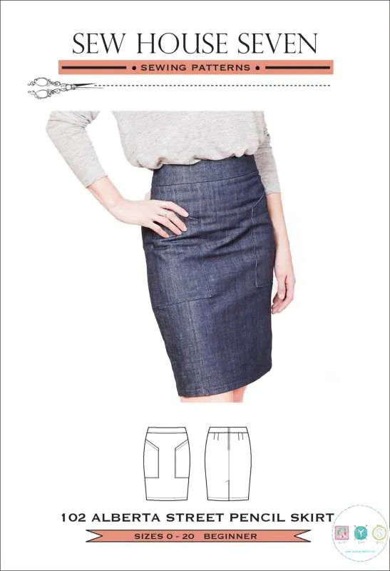 Sew House Seven - 102 - The Alberta Street Pencil Skirt - Ladies Sewing Pattern - Dressmaking