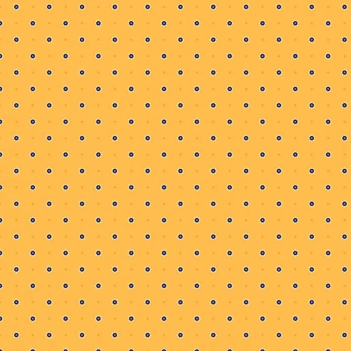 Quilting Fabric - Sunny Flower Dots on Yellow from Charlotte's Garden by Patrick Lose for Northcott 10049-55