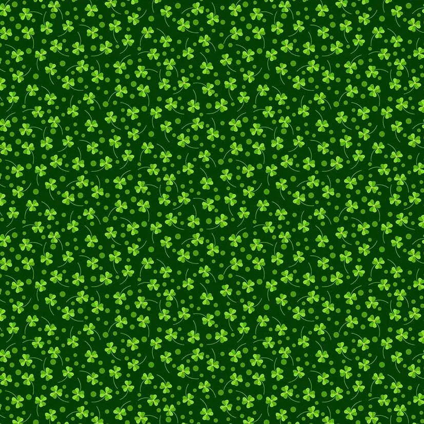 Quilting Fabric - Shamrocks on Green with Metallic Accents from Connemara by Patrick Lose for Northcott 10424M-76