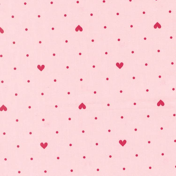 Quilt Backing Fabric 108" Wide - Hearts and Dots on Pink from Lighthearted by Camille Roskelley for Moda 108009 17