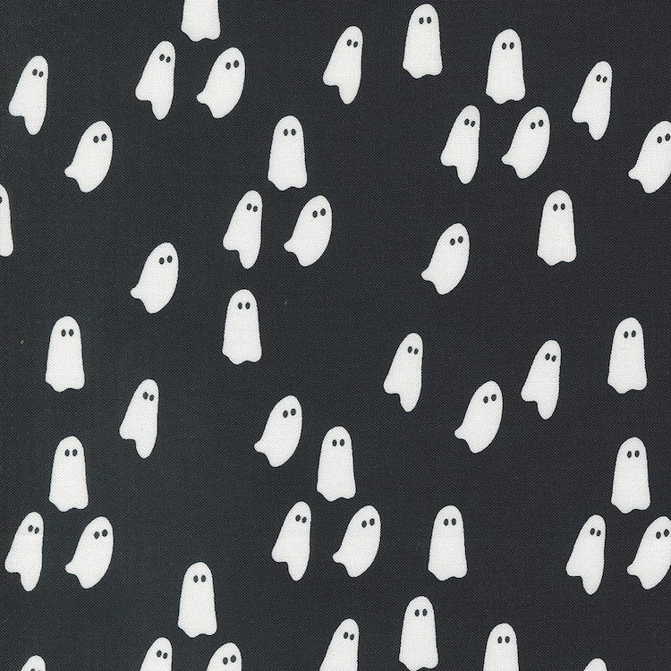Quilting Fabric - Halloween Ghosts on Black from Noir by Alli K for Moda 11545-13