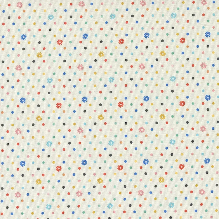 Quilting Fabric - Dots and Daisies on Off White from Julia by Crystal Manning for Moda 11928 11