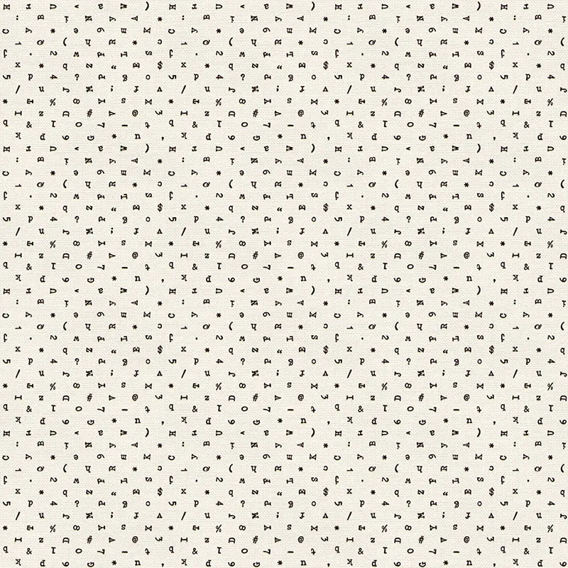 Quilting Fabric - Type Font on Off White from 9 To 5 by Lysa Flowers for Paintbrush Sudios 12022495