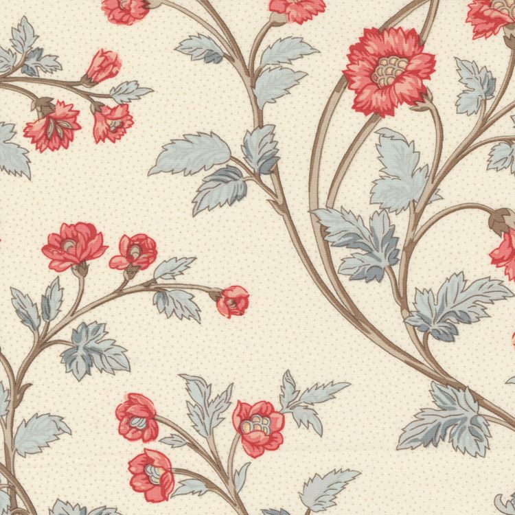 Quilting Fabric - Floral Vines on Cream from La Grand Soiree by French General for Moda 13921 16