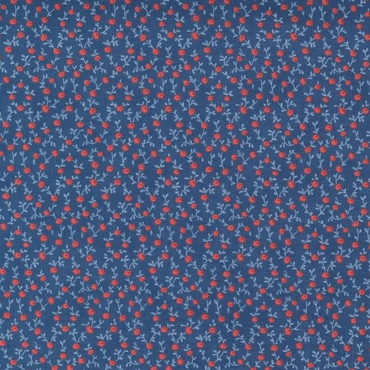 Quilting Fabric - Tiny Buds on Navy Blue from Belle Isle by Minnick & Simpson for Moda 14926 15