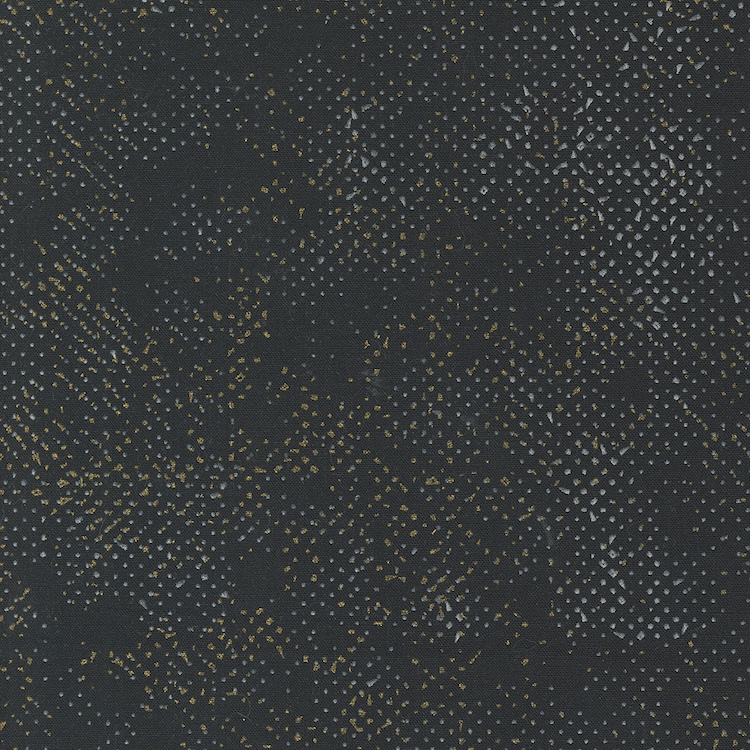 Quilting Fabric - Spotted with Metallic Accents in Ebony Black from Shimmer by Zen Chic for Moda 1660-224M