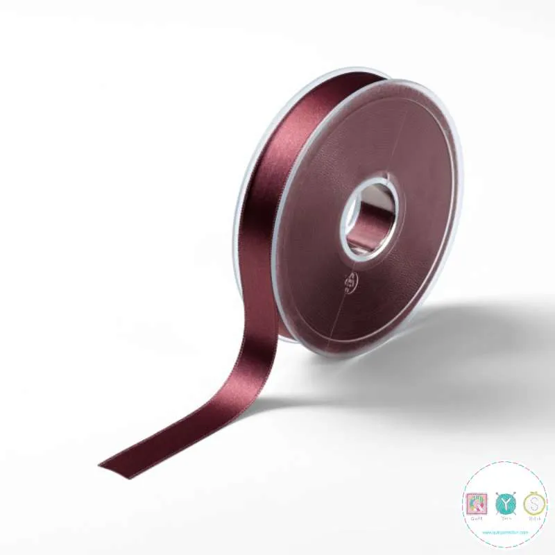 16mm Satin Ribbon in Wine Red