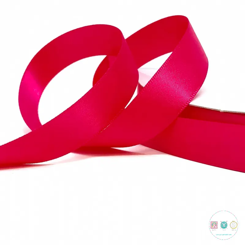 16mm Satin Ribbon in Cerise Pink Colour 76