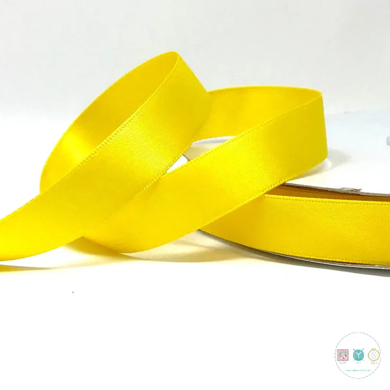 16mm Satin Ribbon in Yellow