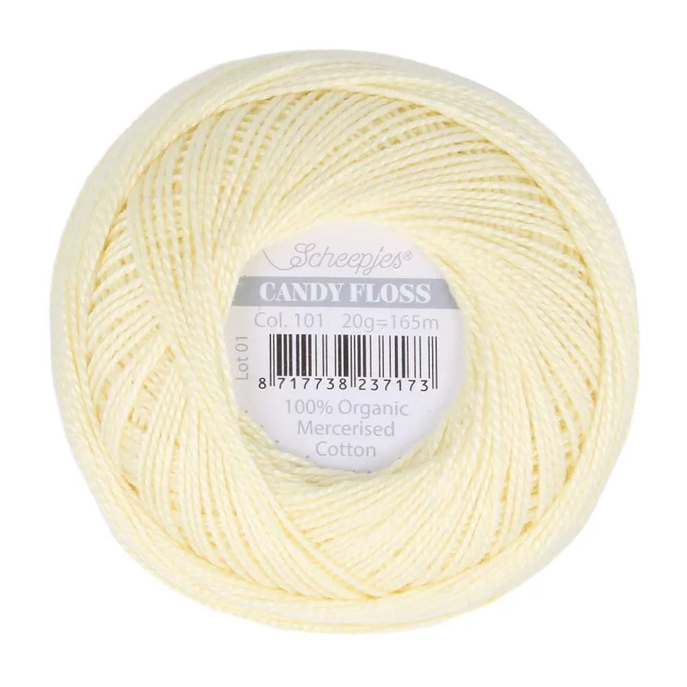 Perle 10 Embroidery Thread - Colour 101 Candlelight Yellow by Scheepjes