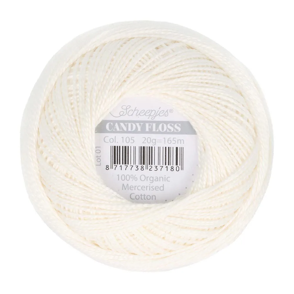 Perle 10 Embroidery Thread - Colour 105 Bridal White by Scheepjes