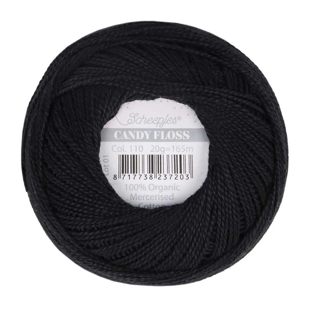 Perle 10 Embroidery Thread - Colour 110 Jet Black by Scheepjes