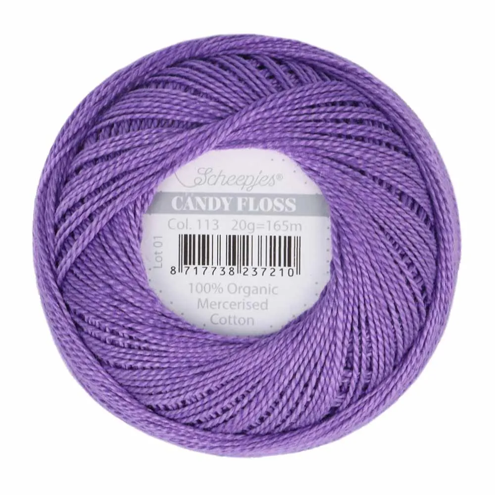 Perle 10 Embroidery Thread - Colour 113 Delphinium Purple by Scheepjes