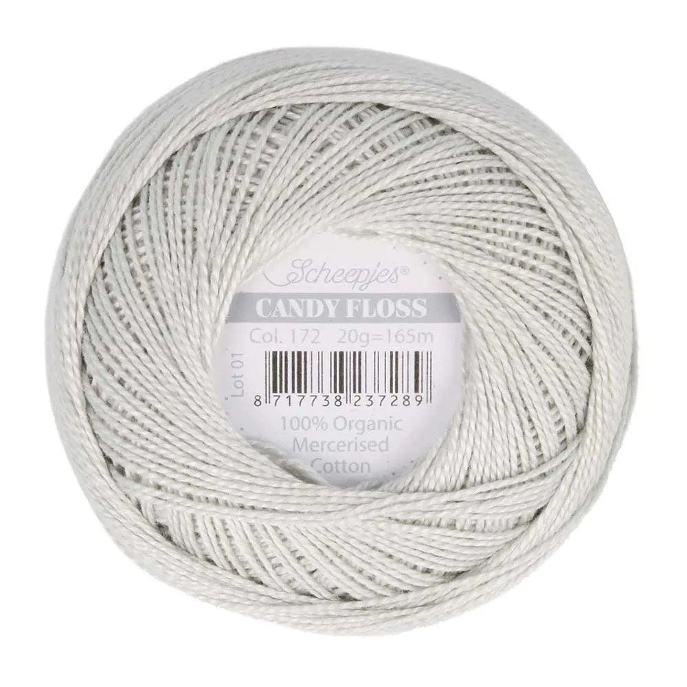 Perle 10 Embroidery Thread - Colour 172 Light Silver by Scheepjes