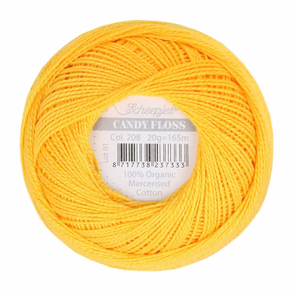 Perle 10 Embroidery Thread - Colour 208 Yellow Gold by Scheepjes