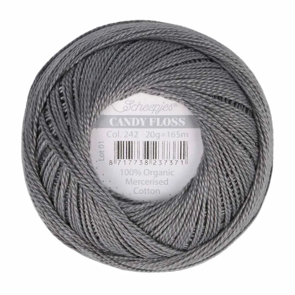 Perle 10 Embroidery Thread - Colour 242 Metal Grey by Scheepjes