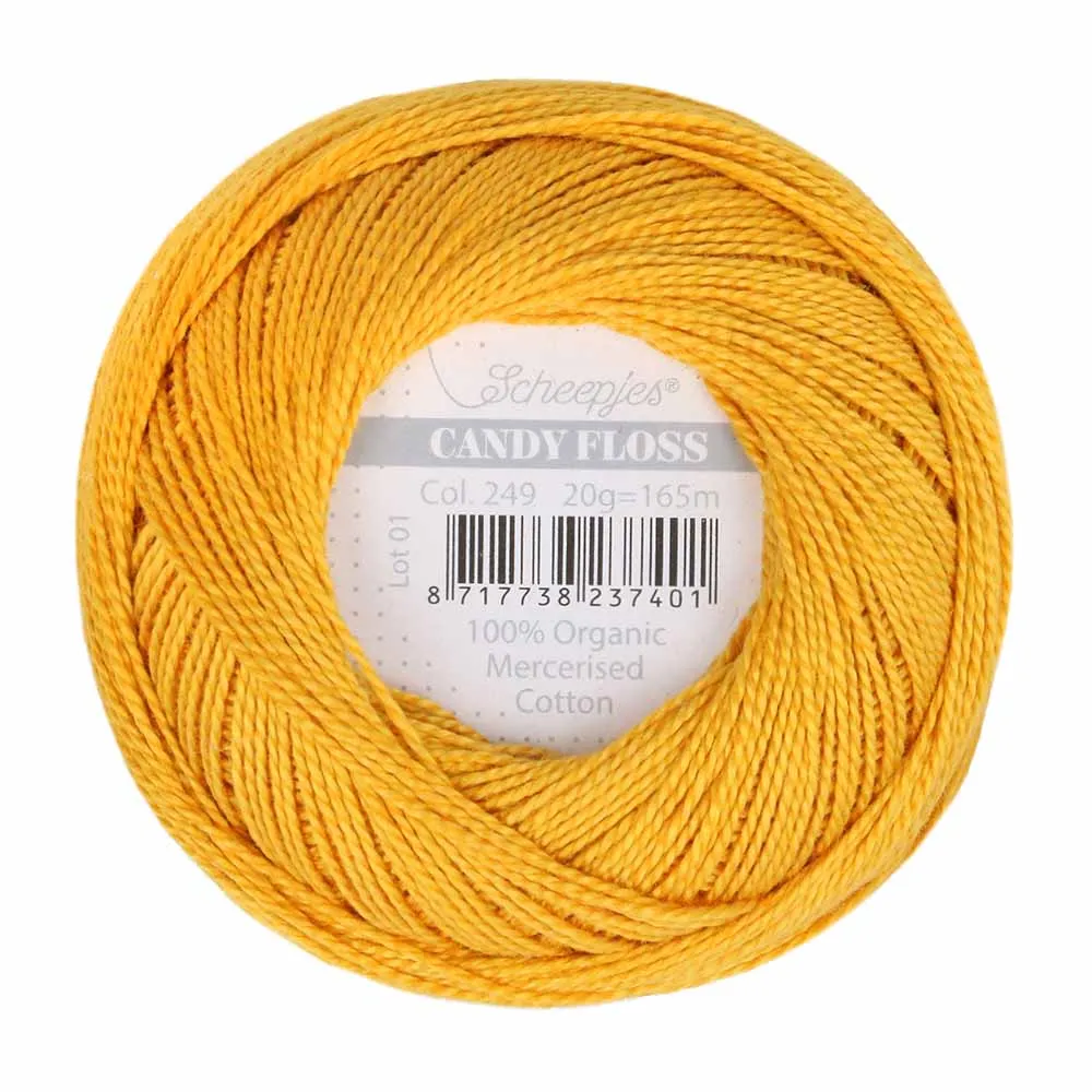 Perle 10 Embroidery Thread - Colour 249 Saffron Golden Yellow by Scheepjes