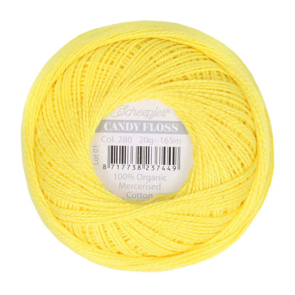 Perle 10 Embroidery Thread - Colour 280 Lemon Yellow by Scheepjes