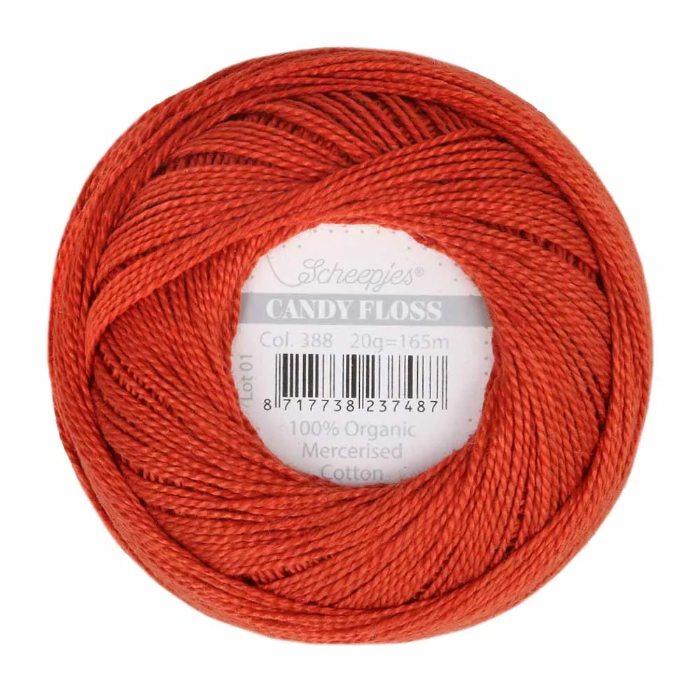 Perle 10 Embroidery Thread - Colour 388 Rust Orange by Scheepjes