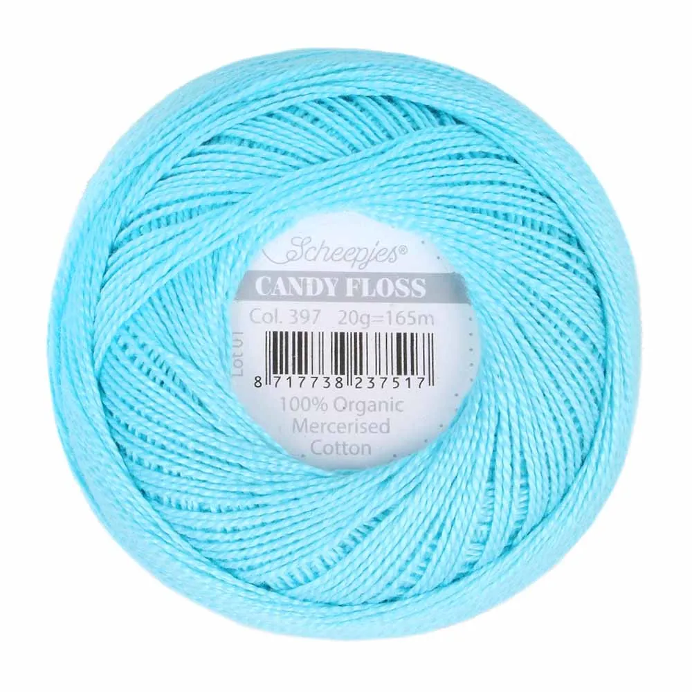 Perle 10 Embroidery Thread - Colour 397 Cyan Blue by Scheepjes