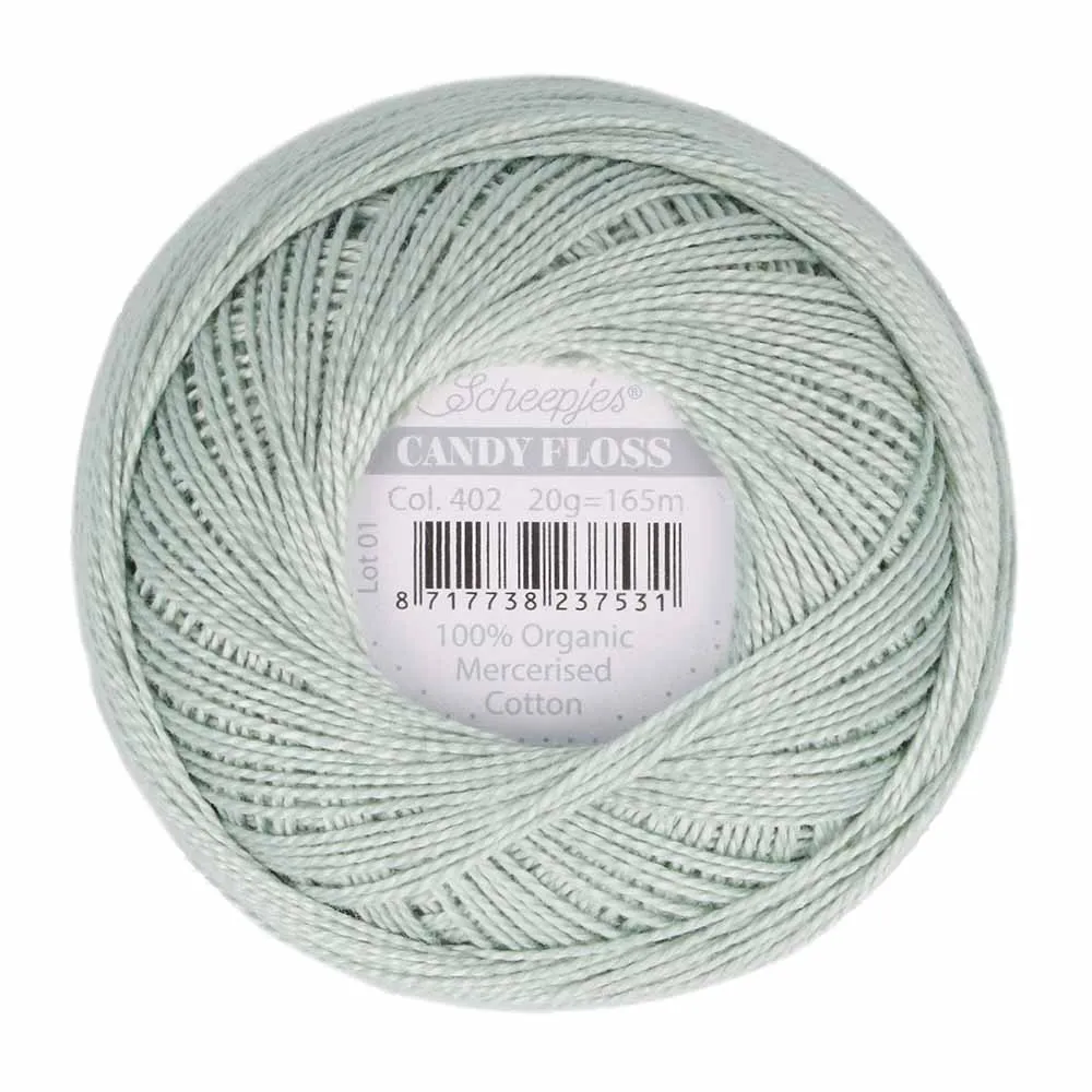 Perle 10 Embroidery Thread - Colour 402 Silver Green by Scheepjes