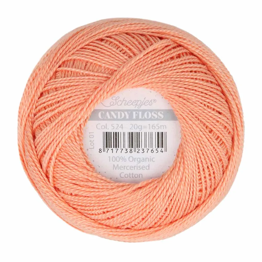 Perle 10 Embroidery Thread - Colour 524 in Apricot Orange by Scheepjes