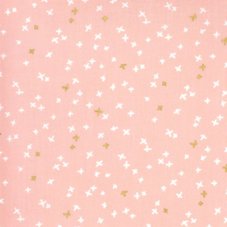 Quilting Fabric - Crosses Metallic on Bubblegum from Dance in Paris by Zen Chic for Moda 1745 12M