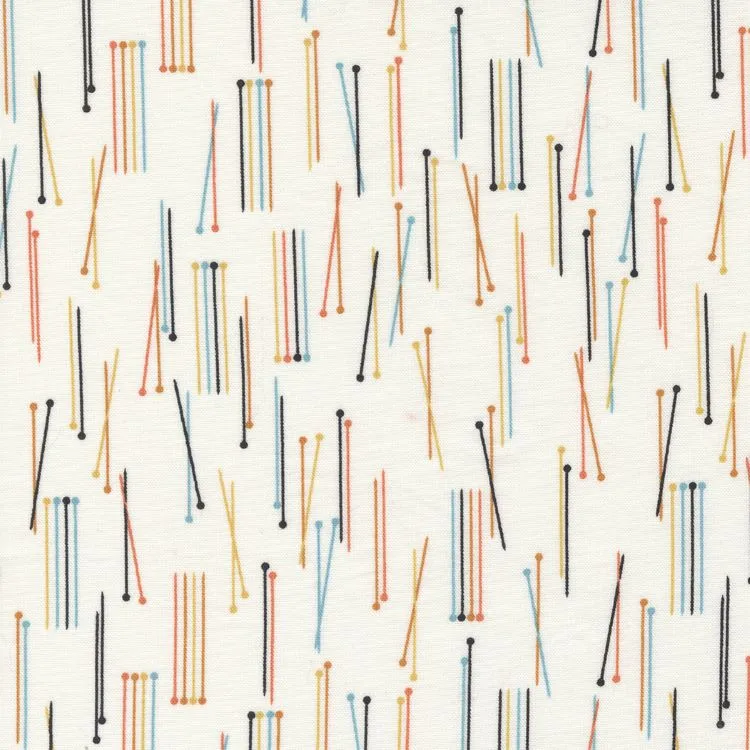 Quilting Fabric - Knitting Needles on Cream from Lazy Afternoon by Zen Chic for Moda 1783 13