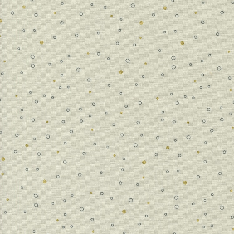 Quilting Fabric - Little Dots with Metallic Accents on Ecru Grey from Shimmer by Zen Chic for Moda 1846-12M