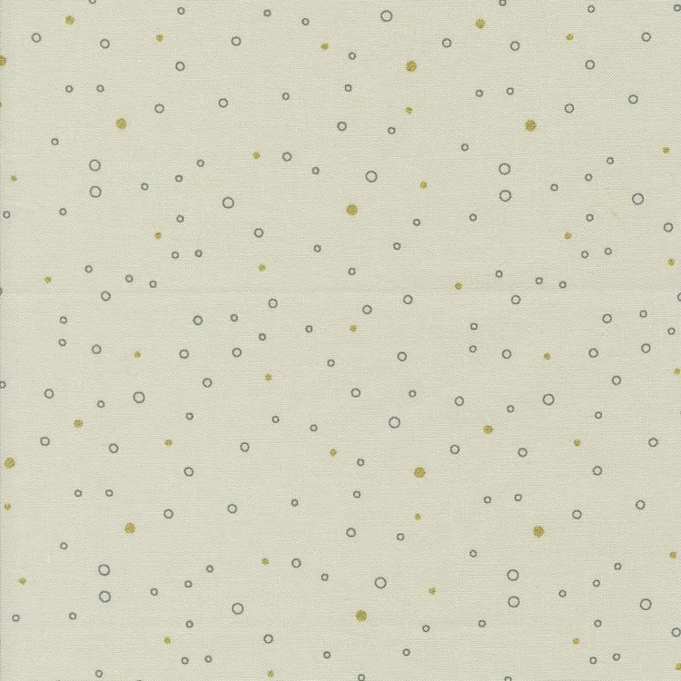 Quilting Fabric - Little Dots with Metallic Accents on Ecru Grey from Shimmer by Zen Chic for Moda 1846-12M