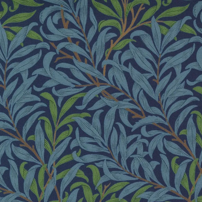 Quilting Fabric - Leaves on Dark Blue from Best of Morris by Barbara Brackman for Moda 8361 13