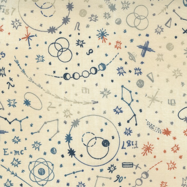 Quilting Fabric - Galaxy Equations on Cream from Astra by Janet Clare for Moda 16920 11